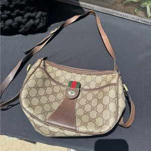 Gucci Brown Crossbody Bag with Monogram Canvas